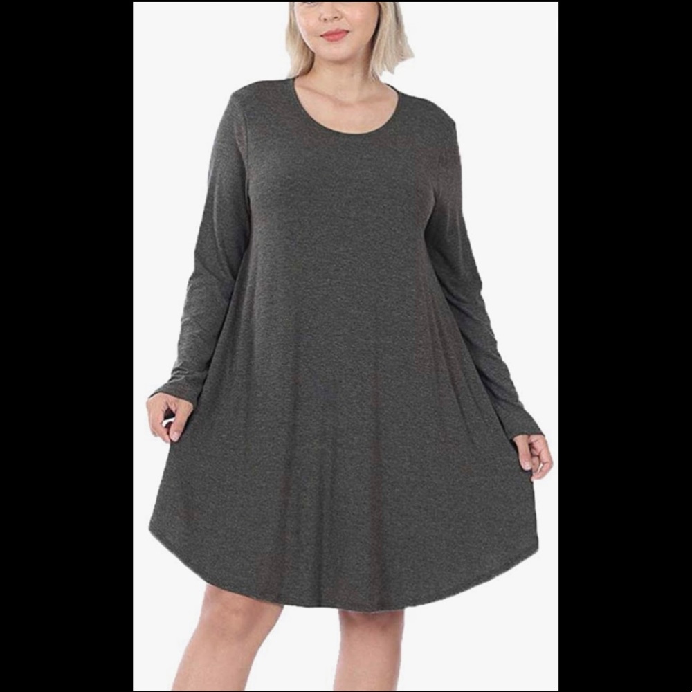 Zenana Gray T-Shirt Cut Dress